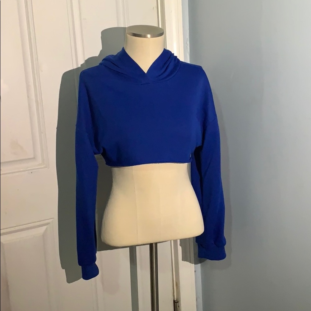 FASHION NOVA Royal blue cropped hoodie